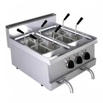 10 + 10 L countertop electric pasta cooker, depth 60 cm, power 9 kW