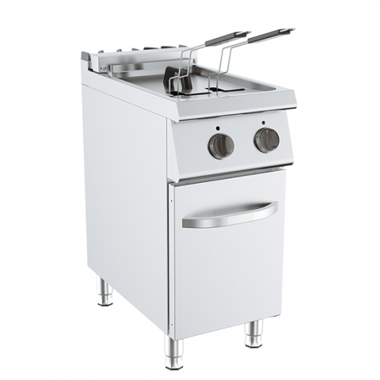 Friteuse électrique 18 L sur meuble, profondeur 70 cm, puissance 15 kW