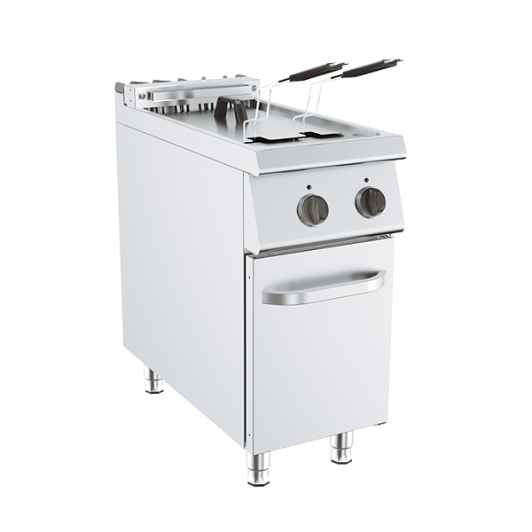 Friteuse électrique 22 L sur meuble de 90 cm de profondeur, puissance 18 kW