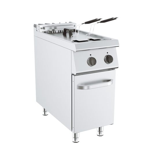 Friteuse électrique 22 L sur meuble de 90 cm de profondeur, puissance 18 kW