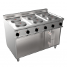 Cuisinière électrique 6 plaques sur meuble de 70 cm de profondeur, puissance 15,6 kW