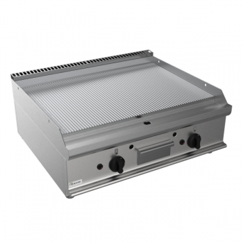 Gas fry top with double ribbed countertop plate, depth 70 cm