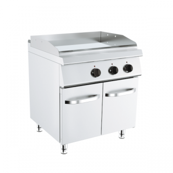 Fry top elettrico piastra liscia doppia su vano, profondità 70 cm, potenza 7,2 kW