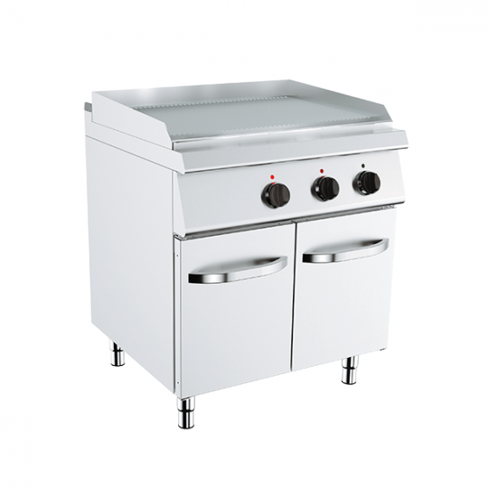 Electric griddle double ribbed plate on compartment, depth 70 cm, power 7.2 kW