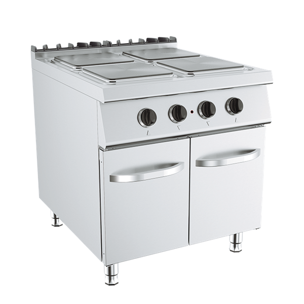 Cuisinière électrique 4 plaques sur meuble, profondeur 90 cm, puissance 12 kW