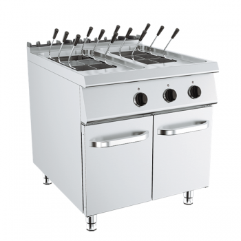 Cuocipasta elettrico 40 + 40 L su mobile profondità 90 cm, potenza 18 kW
