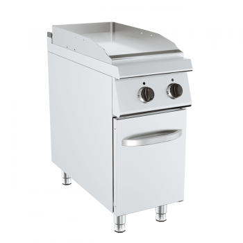 Fry top elettrico piastra liscia su vano, profondità 90 cm, potenza 6 kW