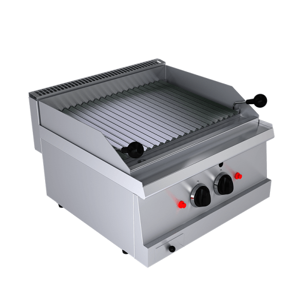 Barbecue à gaz en pierre de lave, 60 cm de profondeur, puissance 8 kW
