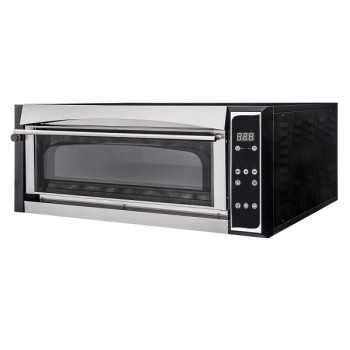 Four à pizza électrique à porte vitrée pour 6 pizzas, panneau numérique, 1 chambre L.72 x P.108 cm