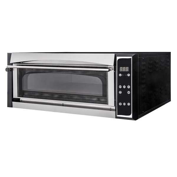 Electric glass door pizza oven for 6 pizzas, digital panel, 1 chamber L.72 x D.108 cm