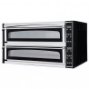 Forno pizza elettrico 6 + 6 porte in vetro, pannello digitale, 2 camere L.108 x P.72 cm