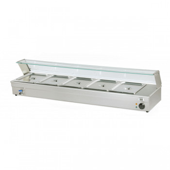 Vitrine bain-marie à poser avec 5 cuves GN 1/2