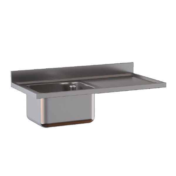 Built-in sink with a basin and drainer