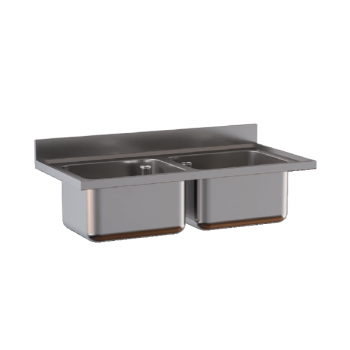 Built-in sink with two basins
