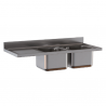Built-in sink with two bowls and drainer
