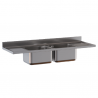 Built-in sink with 2 bowls and 2 drainers