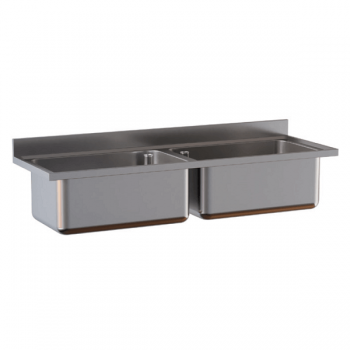 Lave-batterie encastrable avec deux bacs