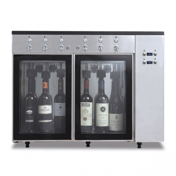 Azotatrice spillatore per vini con erogatore per 6 bottiglie | 84,5 x 38 x 64 h cm
