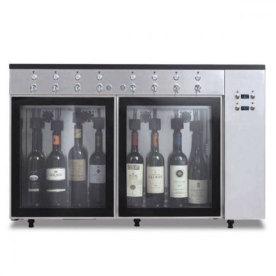 Nitrogen dispenser for wines with dispenser for 8 bottles | 100 x 36 x 64.5 h cm