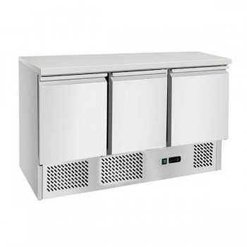 Saladette 3 portes avec plateau en acier inoxydable, classe A | 136,5 x 70 x 94 H cm
