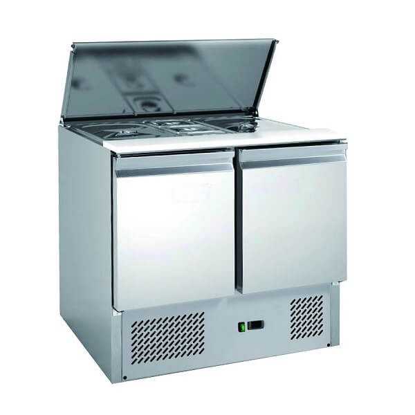 2-door saladette with stainless steel lid | 90 x 70 x 85 H cm