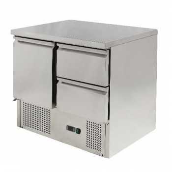 Saladette with 1 door, chest of drawers and stainless steel top | 90 x 70 x 85 H cm