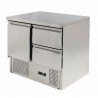 Saladette con 1 porta, cassettiera e piano in acciaio inox | 90 x 70 x 85 H cm