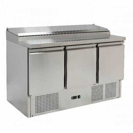 Saladette a 3 porte con piano portacondimenti | 136,5 x 70 x 97 H cm