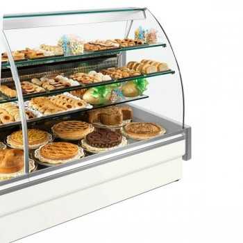 Comptoir réfrigéré de pâtisserie Colorado avec verre bombé, profondeur 98 cm