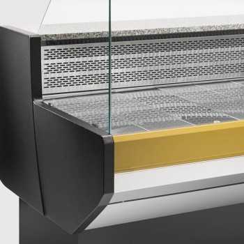 Banco frigo alimentare per carne e gastronomia Patagonia con vetro dritto, profondità 91 cm