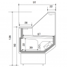Patagonia food refrigerated counter for meat and gastronomy with straight glass, depth 91 cm