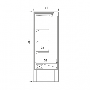Espositore murale refrigerato Cervino profondità 71 cm