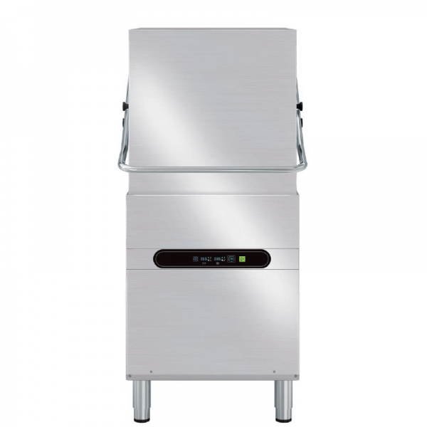 Lavastoviglie a capotta elettronica linea GREEN, cesto 50 cm, altezza utile 41,5 cm, dosatori detergente e brillantante di serie