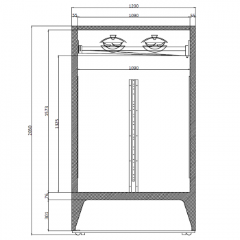 VETRINA FRIGO PER BIBITE A 2 PORTE, DISPLAY DIGITALE 1200 L | 120 x 77 x 203 cm