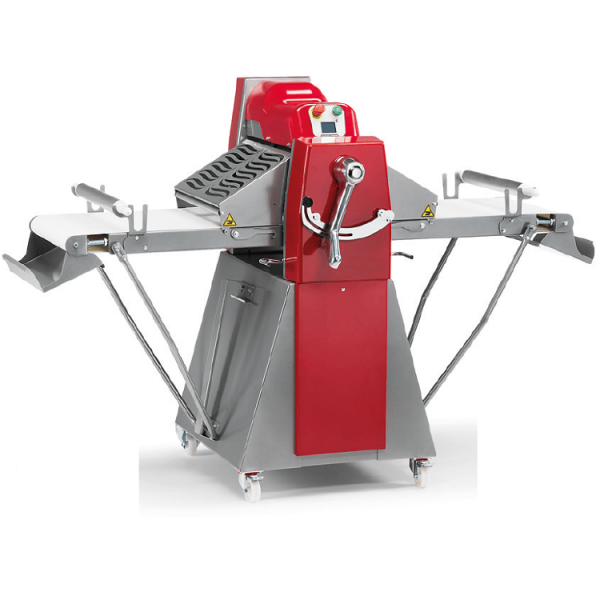 Laminoir à pâte professionnel de paillasse avec base, largeur de bande 60 cm, réglage manuel