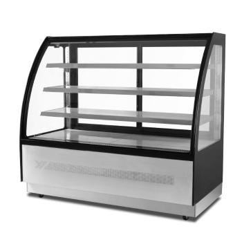 Banco frigo alimentare refrigerato 0° / +8° C, vetri curvi, profondità 75 cm, Linea RD75