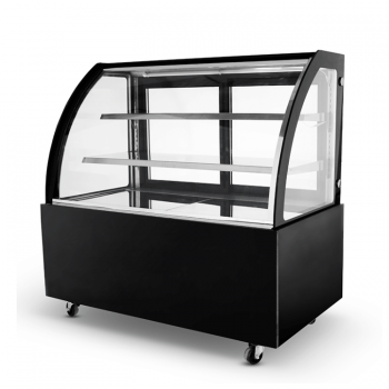 Banco frigo alimentare refrigerato +2° / +8° C, vetri curvi, profondità 66 cm, Linea RD66