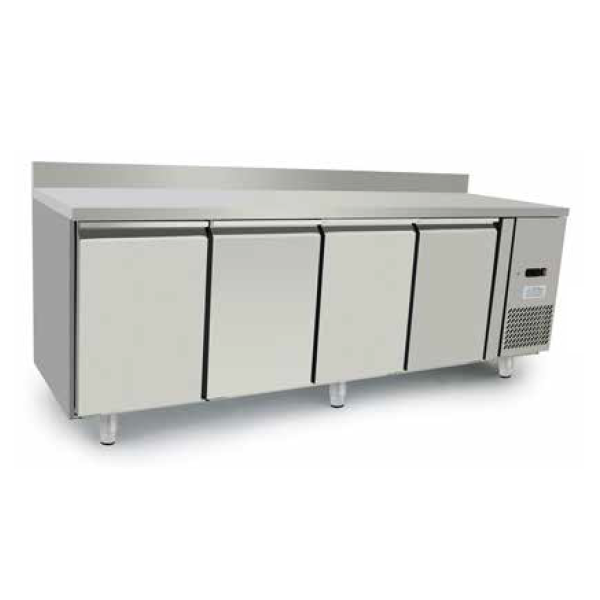 Tavolo refrigerato 4 porte -2° / +8° C con alzatina classe A | 223 x 70 x 95 H cm