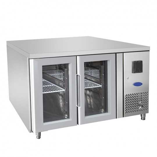 Refrigerated table 2 glass doors 0° / +8° C | 136 x 70 x 85 H cm