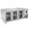 Tavolo refrigerato 3 porte in vetro 0° / +8° C | 179,5 x 70 x 85 H cm