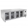 Refrigerated table with 4 glass doors 0° / +8° C | 223 x 70 x 85 H cm