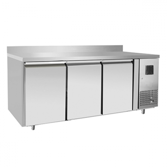 Refrigerated table with 3 doors and splashback -2° / +8° C | 179.5 x 60 x 95 H cm
