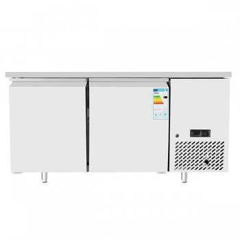 Tavolo refrigerato 2 porte per teglie 60x40 cm, -2° / +8° C, classe A | 151 x 80 x 84 H cm