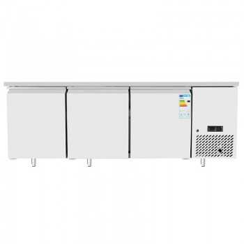 Tavolo refrigerato 3 porte per teglie 60x40 cm, -2° / +8° C | 201 x 80 x 84 H cm