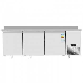 Tavolo refrigerato 3 porte e alzatina per teglie 60x40 cm, -2° / +8° C | 201 x 80 x 94 H cm