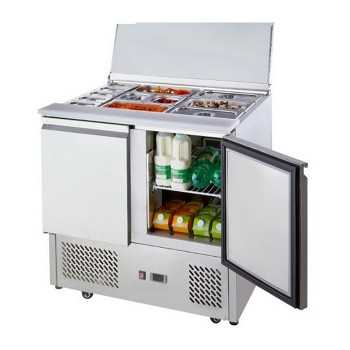 Saladette 2 porte con coperchio -2° / +8° C | 90 x 70 x 94 H cm