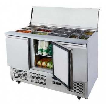 Saladette 3 porte con coperchio -2° / +8° C | 136,5 x 70 x 94 H cm