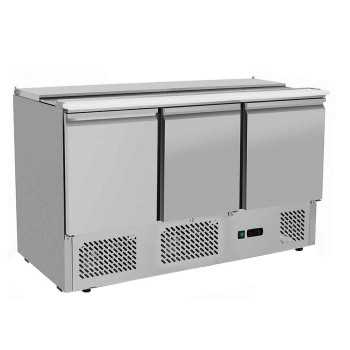 Saladette 3 porte con coperchio -2° / +8° C | 136,5 x 70 x 94 H cm
