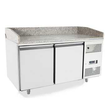 Banco pizza refrigerato 2 porte piano in granito classe A | 151 x 80 x 107 H cm