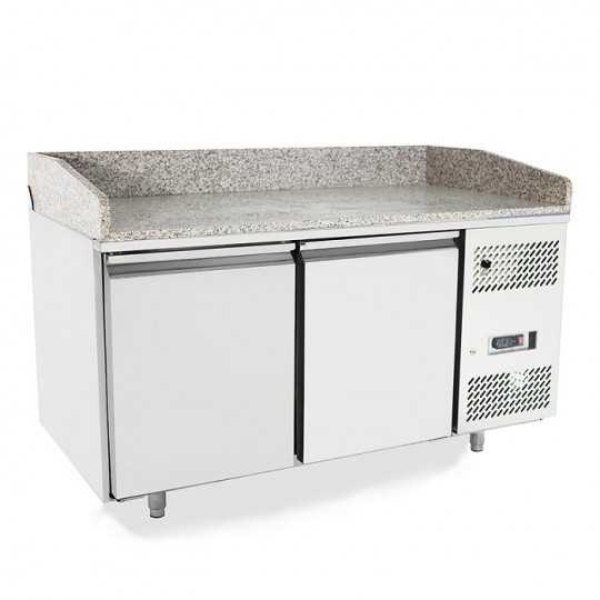 2-door refrigerated pizza counter with class A granite top | 151 x 80 x 107 H cm